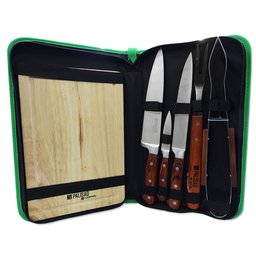 Kit para Churrasco 8 Peças em Inox Palisad Camping